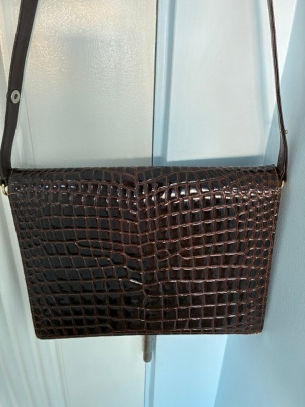 Brown Faux Aligator Leather Purse